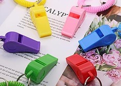 PENTA ANGEL Sport Whistle with Bracelet 6pcs Loud Clear Plastic Whistles with