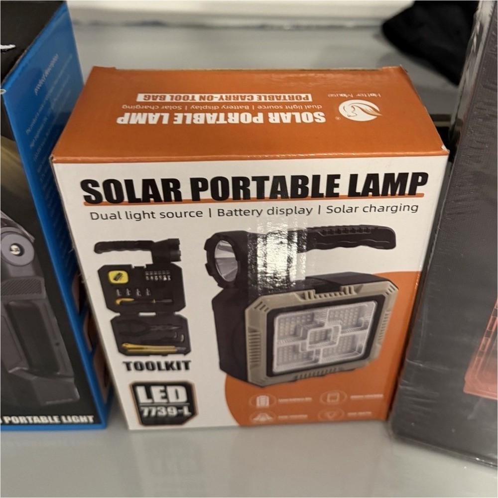 Solar Portable Lamp Dual Light Source Display Solar Toolkit LED 7739-L