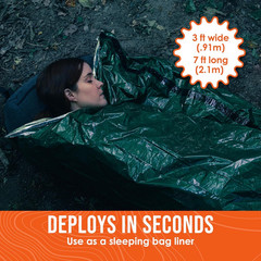 Go Time Gear Life Bivy Emergency Survival Sleeping Bag Thermal 1 Pack, Orange