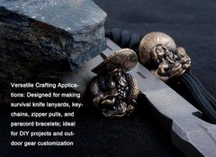 Paracord Beads with Hole for Crafting Survival Knife Lanyard Keychains, Zipper,