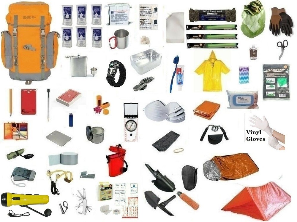 Orange/Gray 3 Day Deluxe Emergency Survival Kit Bag Disaster Earthquake 72 Hour