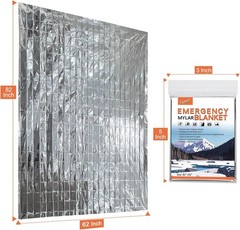 82″x62″ Lightweight Mylar Emergency Blankets | 4-Pack for Outdoor Safeguarding