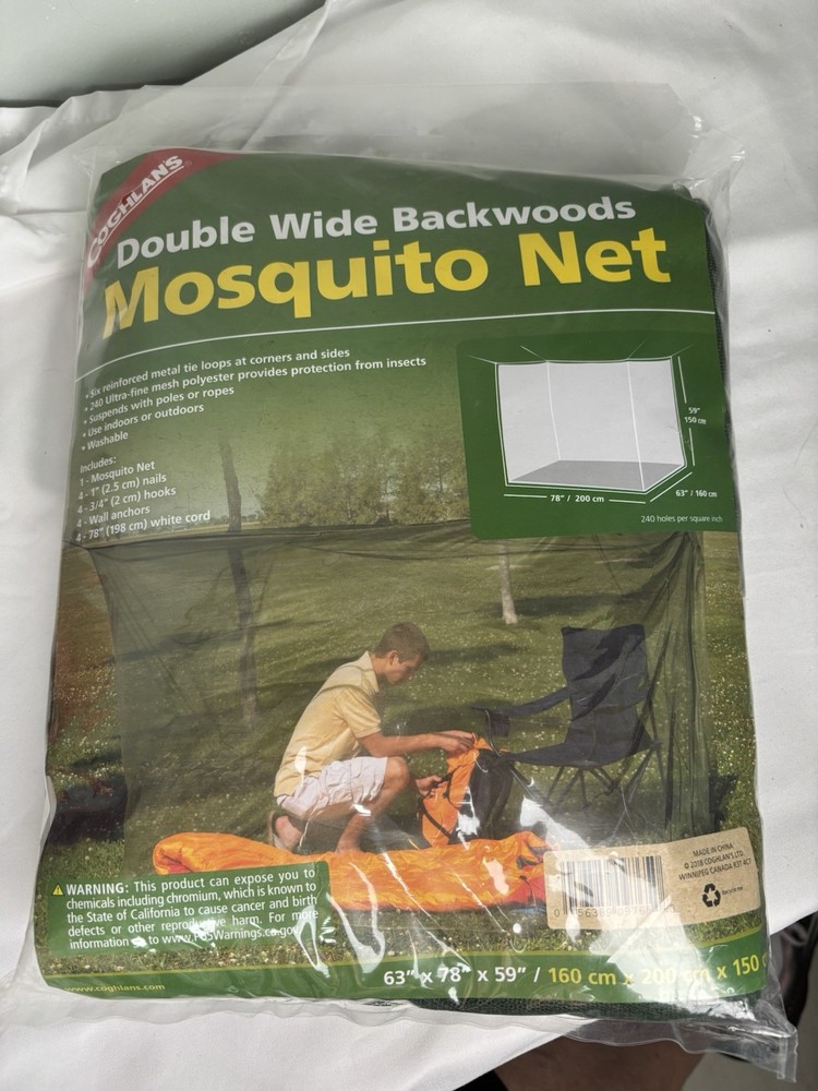 Mosquito Net, Backwoods, Camping Picnic Double Wide/240-Mesh 63x78x59 Brand New
