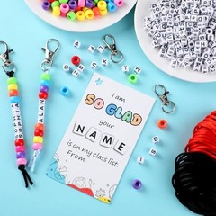 984 Pcs 24 Set Keychain Making Kit DIY Back Key Chain Gift Crafts Bead