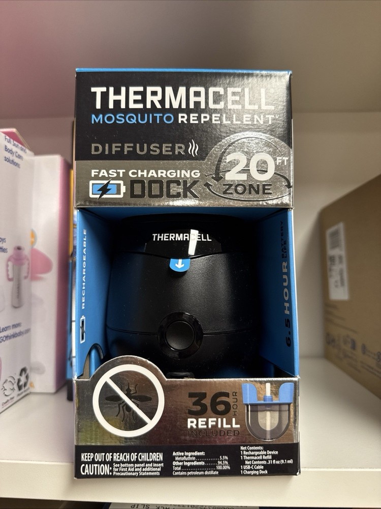 Thermacell Mosquito Repellent Diffuser 20ft Zone 36Hr Refill Dock Sealed