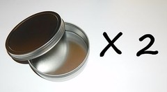 2 x 8 oz Round Metal Screw Top Lid Cover Survival Crafts Storage Tin Container