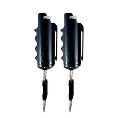 Pepper Defense 2-PACK Stream Pepper Spray w/ Belt Clip & Keychain Grip Holster