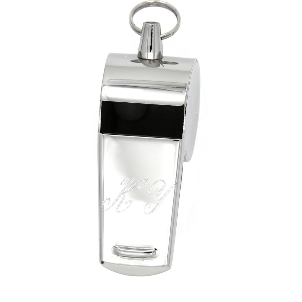 Monogram Personalized Survival Rape or Coach Whistle (Silver Tone) for Gift