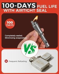 3-in-1 Fire Starter Survival Tool -Titanium Emergency Whistle, Kerosene Grey