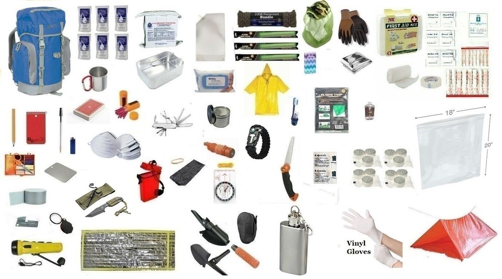 Blue/Gray 3 Day Medium Backpack Survival Kit 72 Hour Emergency Disaster