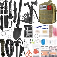 Emergency Survival Kit & First Aid Kit 142Pcs Professional Survival Gear Men