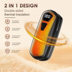 Hand Warmer Electric Set of 2 Pocket Warmer Reusable with 6000Mah 5 Heating