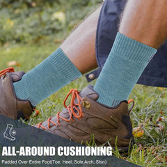 Merino Wool Hiking Socks for Men Women Full Cushion Moisture Wicking All-Season
