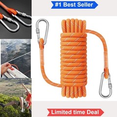 Floating Kayak Rope Reflective Orange 3/8 Inch 32 Feet 4600 lb Nylon Polyester