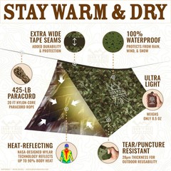 Don’t Die In The Woods – Emergency Tent [Camo] 2 Person, Squatch Sh*t Camo