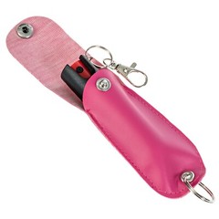 BURN Pepper Spray Keychain 1/2oz Self Defense in Pink Holster