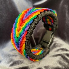 Paracord Bracelet Rasta, LGBT Rainbow, different colours, easy release clasp