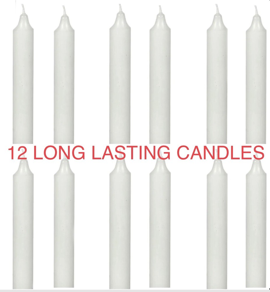 12 Emergency Candles 5hr Long Burn Time Ea Power Outages Camping Survival Prayer