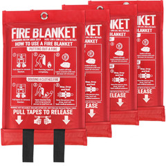 Mimeaqier Emergency Fire Blanket 4 Pack 40X40 Essential Fire Safety Blanket For