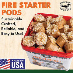 Superior Trading Fire Starter Pods in Plastic Bucket – Fire Starters for Campfir