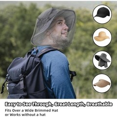 8 Pack Mosquito Head Net Outdoor Insect Protection Hiking Camping Mesh Face Net