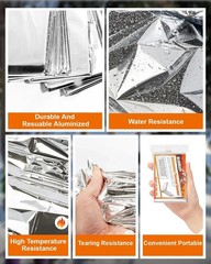 5-Pack Emergency Thermal Blankets, Heavy Duty Mylar Space Blanket with Ultimate