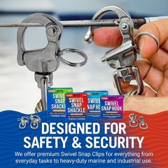 Stainless Steel Marine Grade Quick Release Snap Shackles 2.75″ 2-Pack 316