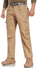 Cargo Pants for Mens Breathable Ripstop Work 34W x 30L, Dark Khaki
