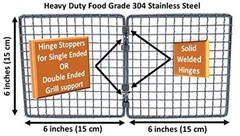 Portable Bushcraft Stainless BBQ Cooking Grill Grate, Folding Grill & Bag