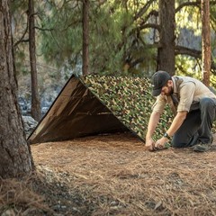 Woodland Camo Survival Tarp – Reflective Thermal
