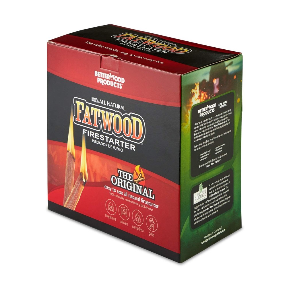 Betterwood 10 Pound Fatwood Natural Pine Firestarter 1 Pack For Campfire Bbq Or