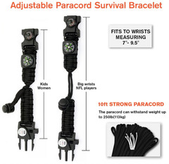 20 in 1 Survival Paracord Bracelet SOS Light Compass Whistle Gear Kit Outdoor