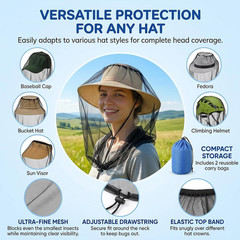2 Pack Insect Head Net for Mosquito Protection, Bug Net for Head Protection, …