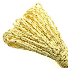 1pcs New Gold Silver Cord 550 Paracord Parachute Cord Lanyard Mil Spec PFJ-2