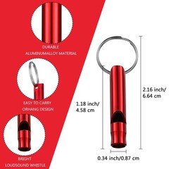12 Pieces Whistle with Keychain Aluminum Survival Whistles Loud Sound Safety …