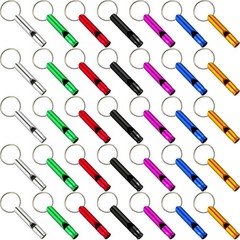 1pc Emergency Whistle with Keychain, Aluminum Emergency Survival Whistle