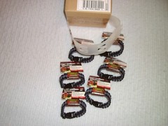 SecureLine Survival Bracelet Military Grade Paracord Large Black Gray Lot of 6