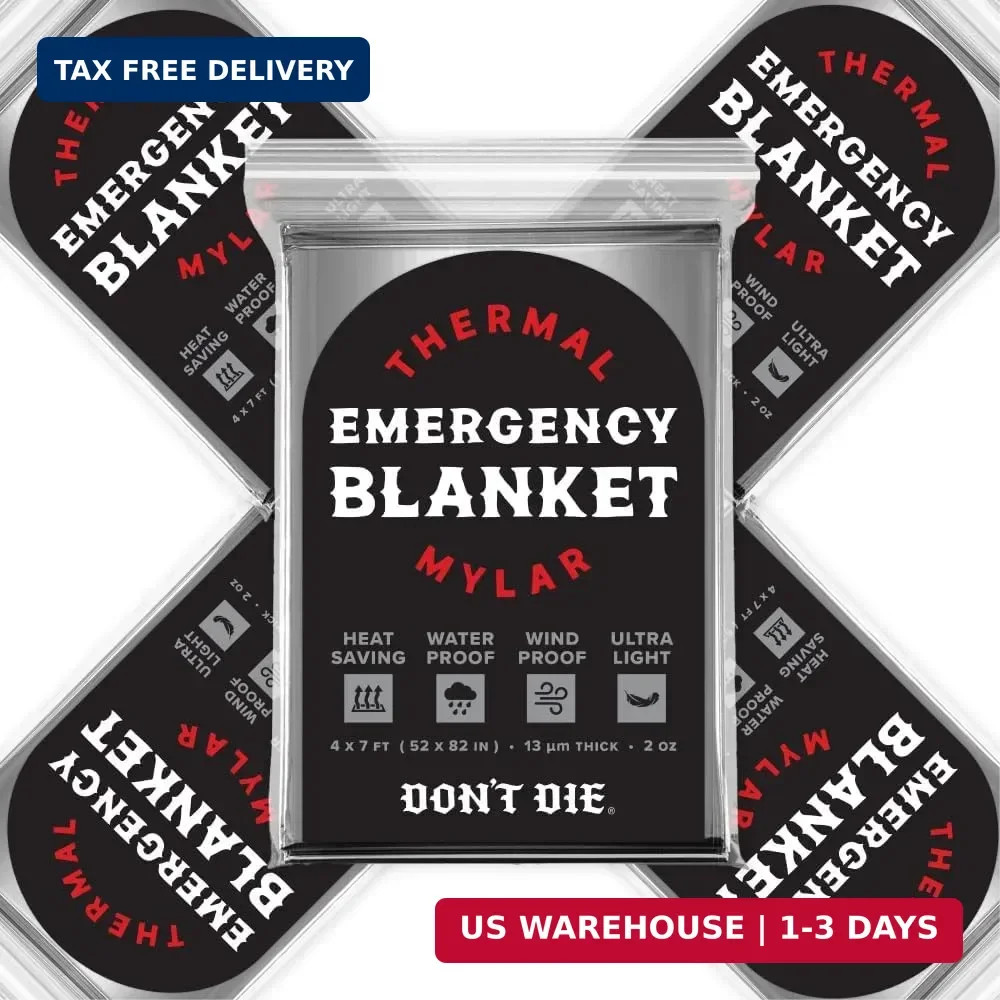 DON’T DIE Emergency Blanket – 5 Pack – Thermal Mylar Foil Space Blankets | Ultra