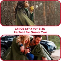 Olive Drab Green Fire Retardant Wool Blanket 66×90 Military Survival Emergency