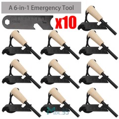Waterproof Ferrocerium Rod Fire Starter w/ Handle + Steel Scraper Flint Striker