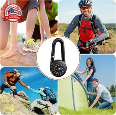 32 Pcs Compass Keychains Metal Buckle Heavy-Duty for Outdoor Camping Party Favor