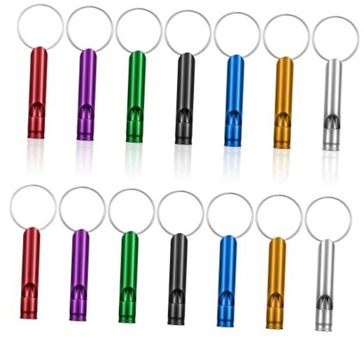 TIESOME 35 Pcs Whistle Keychain, Aluminum Extra Loud Emergency Safety Whistles