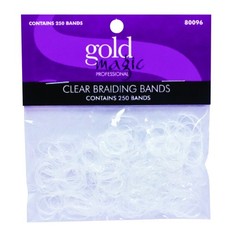 Gold Magic Elastic Braiding Bands, Clear 250 Count (Pack of 1),