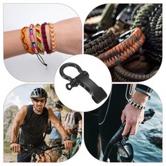 Paracord Bracelet Shackle Buckle [PCS] – Adjustable Metal O Bow 10 Black
