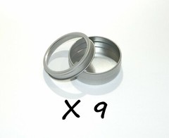 2 oz Round Metal Window See Through Slip-Lid Tin Can Survival Craft Container X9