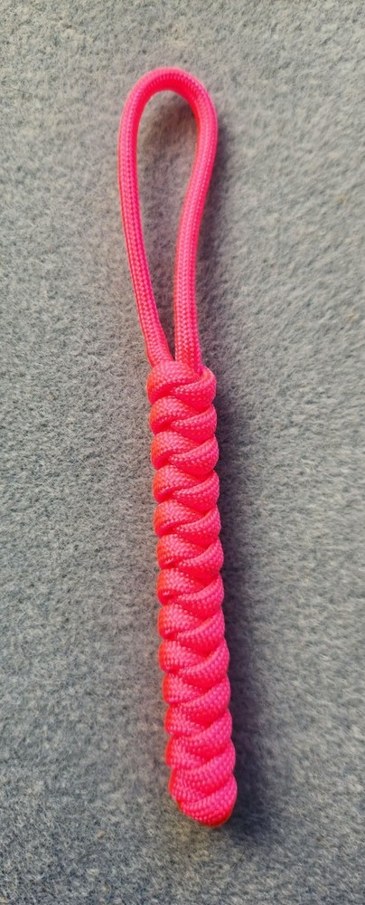 550 Paracord Keychain ID Lanyard Knife Multitool USA Neon Pink