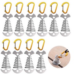 NACETURE Deck Anchors Pegs with Carabiners – Tie Down Anchor Rope Sliver
