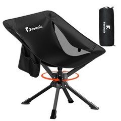 Folding Camping Chairs Lightweight Portable 360 Swivel Black Feelnais Assembly