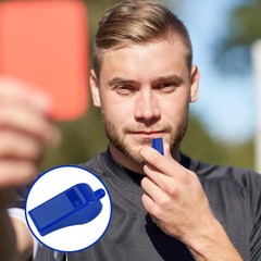 5 Pcs Referees Loud Plastic Emergency Whistle with Lanyard for Outdoor Activitie