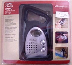 NEW Eddie Bauer Hand Crank Radio w/ Clock & LED Light